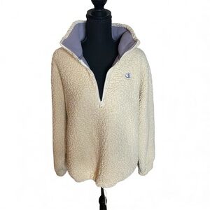 Champion Cream Fleece Half-Zip Pullover